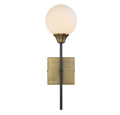 1-Light Wall Sconce in Oiled Rubbed Bronze with Natural Brass