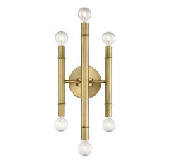 6-Light Wall Sconce in Natural Brass