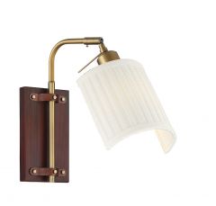 1-Light Wall Sconce in Redwood with Natural Brass