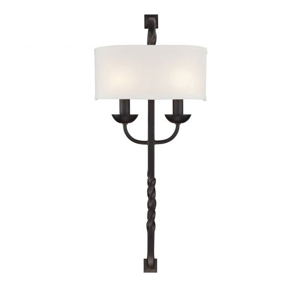 Slate Savoy House 5-8250-25 Outdoor Sconce with Pale Cream Textured Shades 