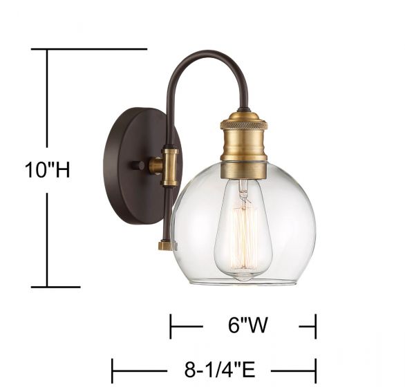 Oil Rubbed Bronze Sconces Wall Industrial 1-Light Barn Light Details about   Amabao Lighting 