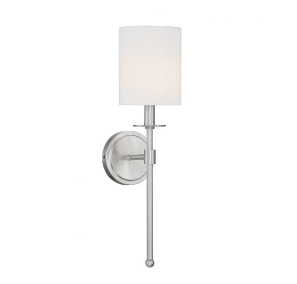 1 Light Wall Sconce In Brushed Nickel - Brushed Nickel Wall Sconce With Shade