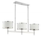Delphi 3-Light Linear Chandelier in White with Polished Nickel Acccents