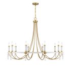 Mayfair 10-Light Chandelier in Warm Brass and Chrome
