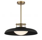 Gavin 1-Light Pendant in Matte Black with Warm Brass Accents