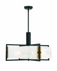 Hayward 5-Light Pendant in Matte Black with Warm Brass Accents