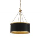 Delphi 6-Light Pendant in Matte Black with Warm Brass Accents