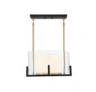 Eaton 1-Light Pendant in Matte Black with Warm Brass Accents