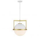 Carlysle 1-Light Pendant in White with Warm Brass Accents