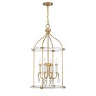 Mayfair 4-Light Pendant in Warm Brass and Chrome