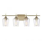 Octave 4-Light Bathroom Vanity Light in Warm Brass